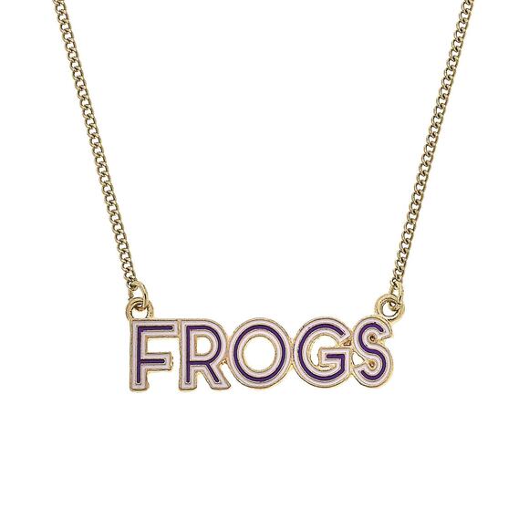 TCU Horned Frogs Outline Enamel Necklace - Picture 1 of 2
